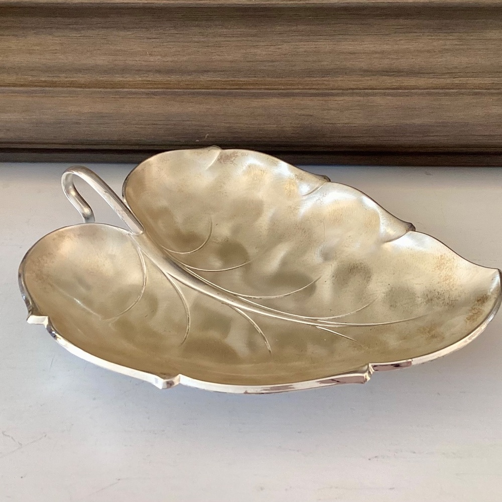 Caravelle by Hoka tarnish resistent silver plate Silver Leaf tray west Germany - Picture 11 of 11